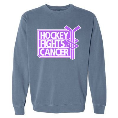 Family Member Support Hockey Fights Cancer Awareness Garment-Dyed Sweatshirt