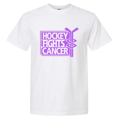 Family Member Support Hockey Fights Cancer Awareness Garment-Dyed Heavyweight T-Shirt