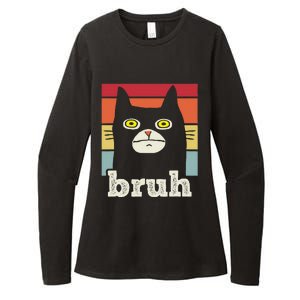 Funny Meme Saying Bruh With Cat Greetings Womens CVC Long Sleeve Shirt