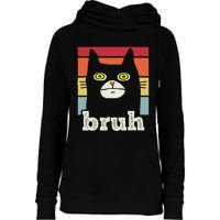 Funny Meme Saying Bruh With Cat Greetings Womens Funnel Neck Pullover Hood