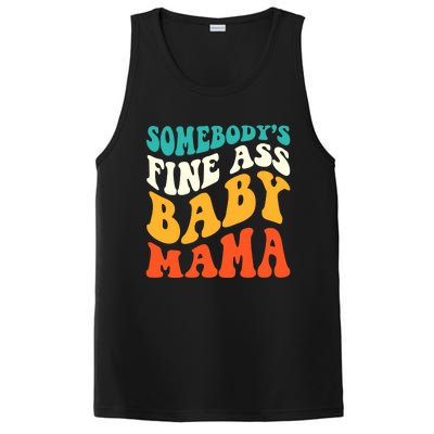 Funny Mama Somebody's Fine Ass Baby Mama Retro Groovy PosiCharge Competitor Tank