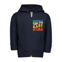 Funny Mama Somebody's Fine Ass Baby Mama Retro Groovy Toddler Zip Fleece Hoodie