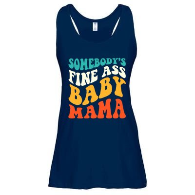 Funny Mama Somebody's Fine Ass Baby Mama Retro Groovy Ladies Essential Flowy Tank