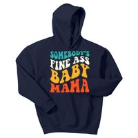 Funny Mama Somebody's Fine Ass Baby Mama Retro Groovy Kids Hoodie