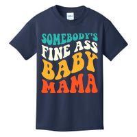 Funny Mama Somebody's Fine Ass Baby Mama Retro Groovy Kids T-Shirt