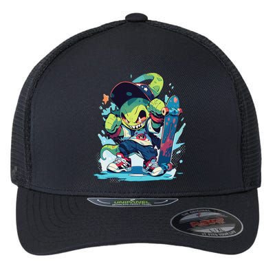 Funny Monster Skateboard Cute Cartoon Comic Halloween Retro Flexfit Unipanel Trucker Cap