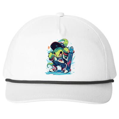 Funny Monster Skateboard Cute Cartoon Comic Halloween Retro Snapback Five-Panel Rope Hat