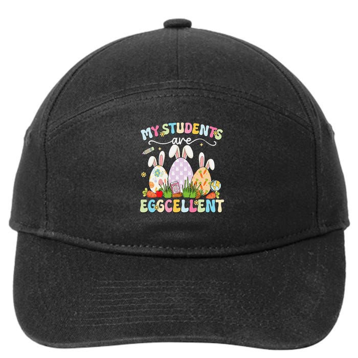 Funny My Students Are Eggcellent Teacher Bunny Easter 7-Panel Snapback Hat