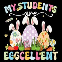 Funny My Students Are Eggcellent Teacher Bunny Easter 7-Panel Snapback Hat