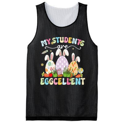 Funny My Students Are Eggcellent Teacher Bunny Easter Mesh Reversible Basketball Jersey Tank