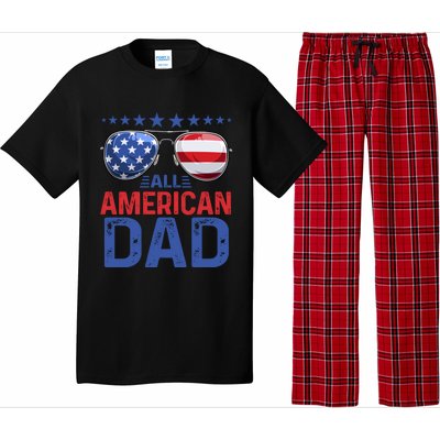 Family Matching Sunglusses All American Dad 4th Of July Usa Cute Gift Pajama Set