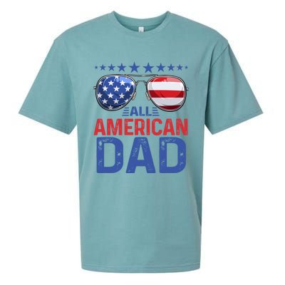 Family Matching Sunglusses All American Dad 4th Of July Usa Cute Gift Sueded Cloud Jersey T-Shirt