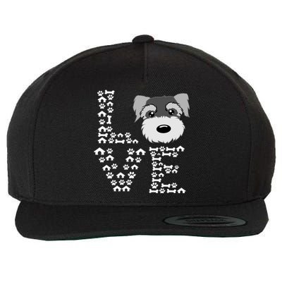 Funny Miniature Schnauzer Gift Miniature Schnauzer Lovers Wool Snapback Cap