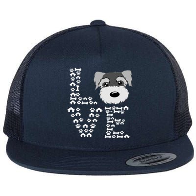 Funny Miniature Schnauzer Gift Miniature Schnauzer Lovers Flat Bill Trucker Hat