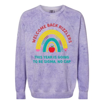 Funny Middle School Teacher Back To School Gen Alpha Slang Colorblast Crewneck Sweatshirt