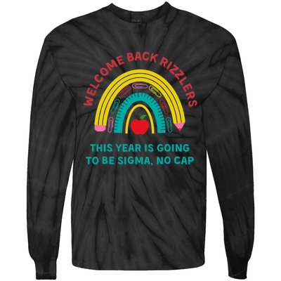 Funny Middle School Teacher Back To School Gen Alpha Slang Tie-Dye Long Sleeve Shirt