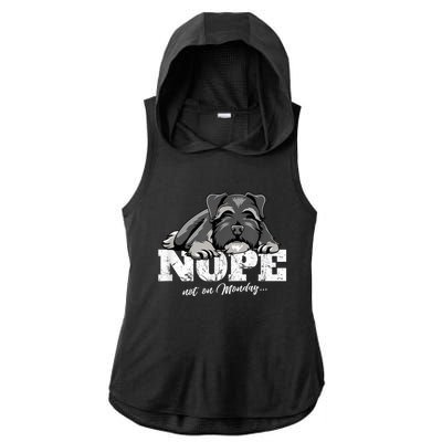 Funny Miniature Schnauzer Dog Gift Schnauzer Nope Breed Gift Ladies PosiCharge Tri-Blend Wicking Draft Hoodie Tank