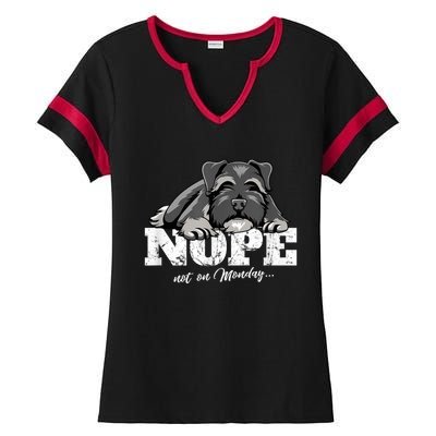 Funny Miniature Schnauzer Dog Gift Schnauzer Nope Breed Gift Ladies Halftime Notch Neck Tee