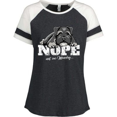 Funny Miniature Schnauzer Dog Gift Schnauzer Nope Breed Gift Enza Ladies Jersey Colorblock Tee