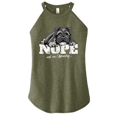 Funny Miniature Schnauzer Dog Gift Schnauzer Nope Breed Gift Women's Perfect Tri Rocker Tank