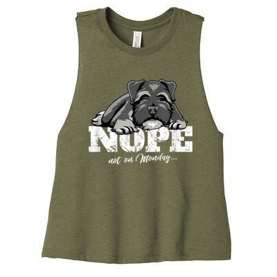 Funny Miniature Schnauzer Dog Gift Schnauzer Nope Breed Gift Women's Racerback Cropped Tank