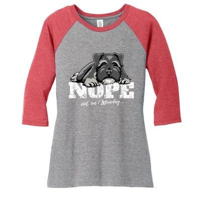 Funny Miniature Schnauzer Dog Gift Schnauzer Nope Breed Gift Women's Tri-Blend 3/4-Sleeve Raglan Shirt