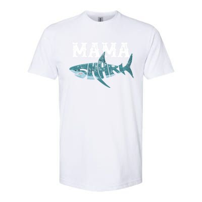 Funny Mama Shark Family Matching Shark Lover Ocean Animal Gift Softstyle® CVC T-Shirt