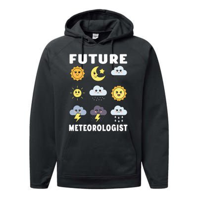 Future Meteorologist Storm Twister Tornado Hurricane Performance Fleece Hoodie