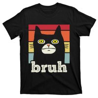 Funny Meme Saying Bruh With Cat Greetings Teens T-Shirt