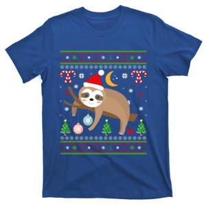 Funny Merry Slothmas Ugly Christmas Sloth Santa Hat Gift T-Shirt