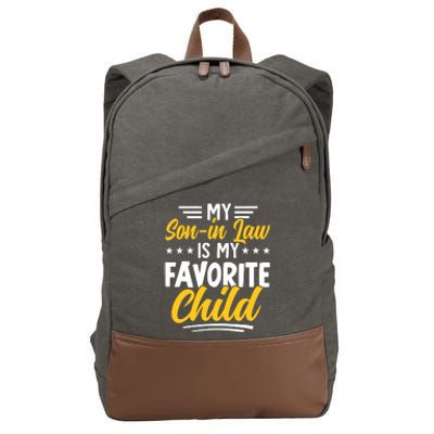 Funny My Son In Law Is My Favorite Child From Mother In Law Cotton Canvas Backpack