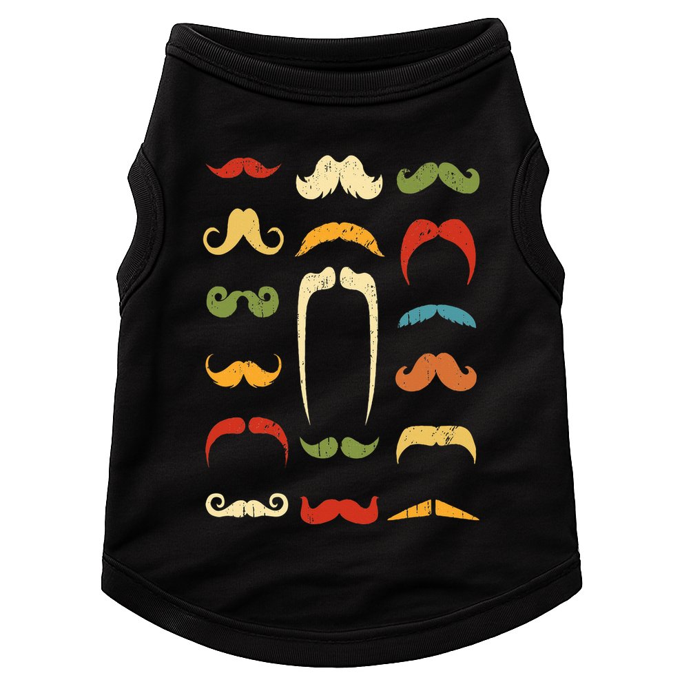 Funny Mustache Styles  Vintage Retro Hipster Mustache Doggie Tank