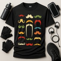 Funny Mustache Styles  Vintage Retro Hipster Mustache Cooling Performance Crew T-Shirt