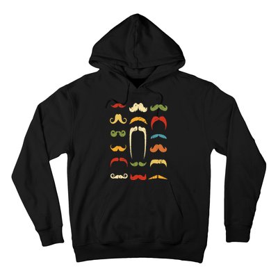 Funny Mustache Styles  Vintage Retro Hipster Mustache Hoodie