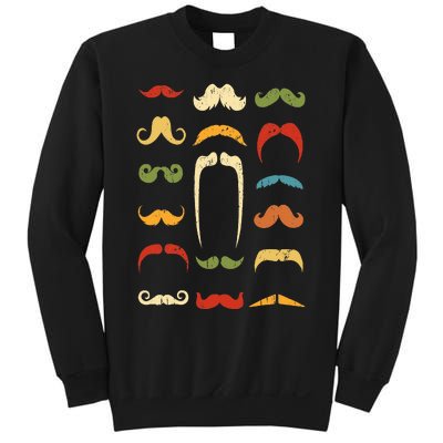 Funny Mustache Styles  Vintage Retro Hipster Mustache Sweatshirt