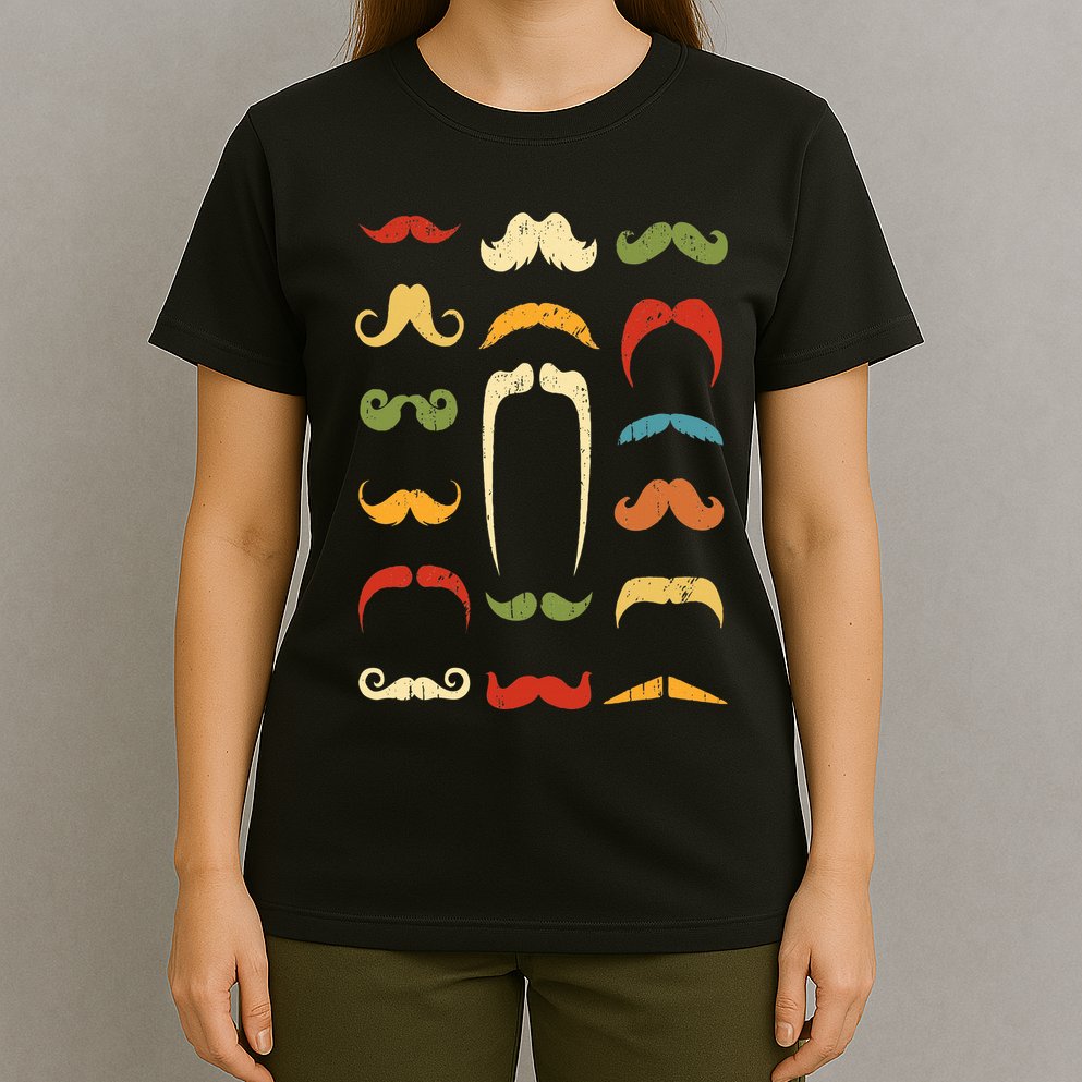 Funny Mustache Styles  Vintage Retro Hipster Mustache T-Shirt