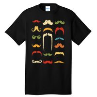 Funny Mustache Styles  Vintage Retro Hipster Mustache Tall T-Shirt