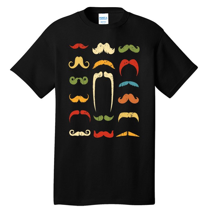 Funny Mustache Styles  Vintage Retro Hipster Mustache Tall T-Shirt