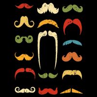 Funny Mustache Styles  Vintage Retro Hipster Mustache Button