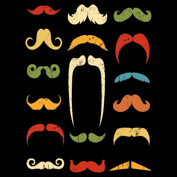 Funny Mustache Styles  Vintage Retro Hipster Mustache Button