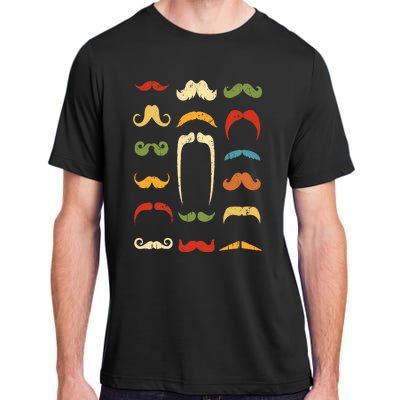 Funny Mustache Styles  Vintage Retro Hipster Mustache Adult ChromaSoft Performance T-Shirt