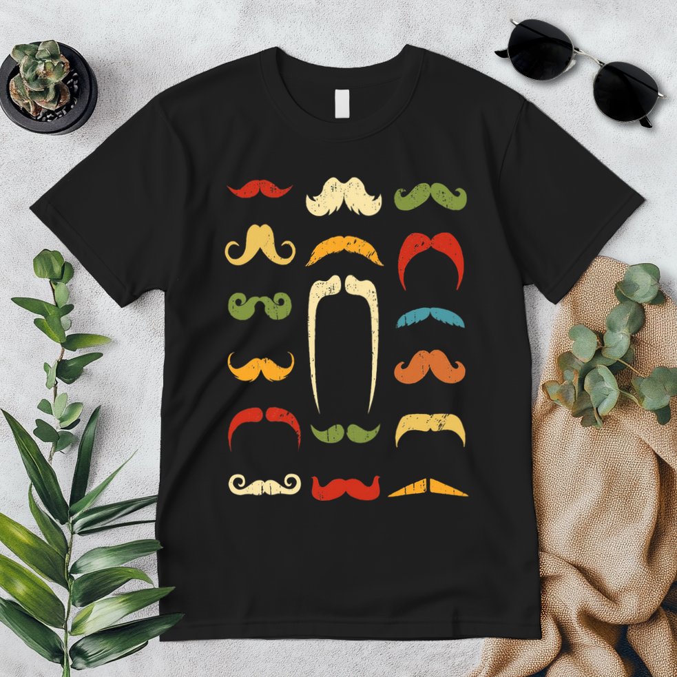 Funny Mustache Styles  Vintage Retro Hipster Mustache Premium T-Shirt