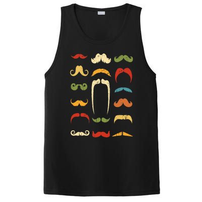 Funny Mustache Styles  Vintage Retro Hipster Mustache PosiCharge Competitor Tank