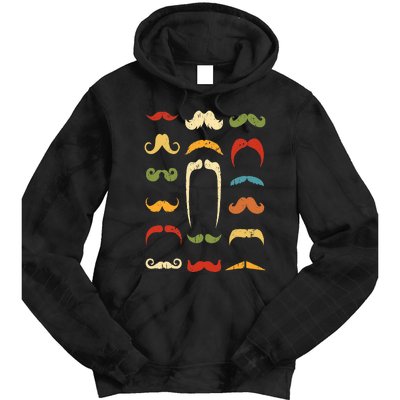 Funny Mustache Styles  Vintage Retro Hipster Mustache Tie Dye Hoodie