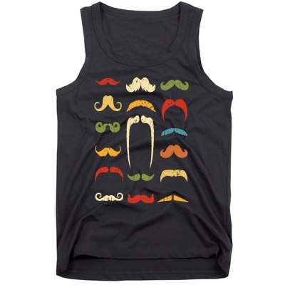 Funny Mustache Styles  Vintage Retro Hipster Mustache Tank Top