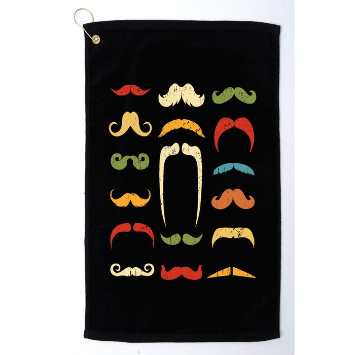 Funny Mustache Styles  Vintage Retro Hipster Mustache Golf Towel