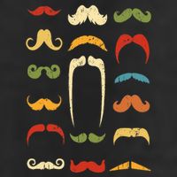 Funny Mustache Styles  Vintage Retro Hipster Mustache Golf Towel