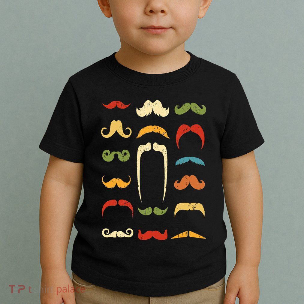 Funny Mustache Styles  Vintage Retro Hipster Mustache Toddler T-Shirt