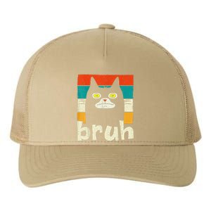 Funny Meme Saying Bruh With Cat Greetings Yupoong Adult 5-Panel Trucker Hat