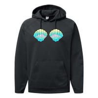 funny Mermaid Sea Shell Bra Birthday Performance Fleece Hoodie